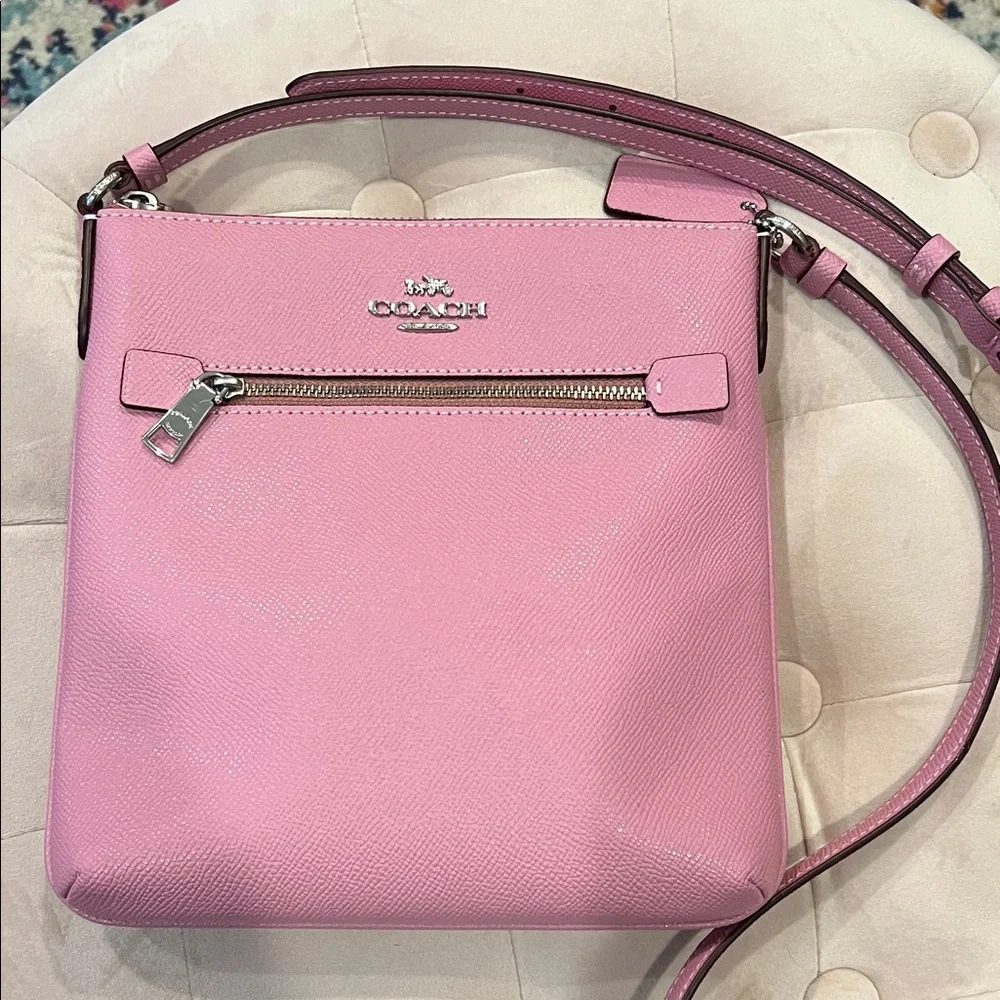 Coach Pink Mini Rowan File Crossbody - Picture 1 of 7